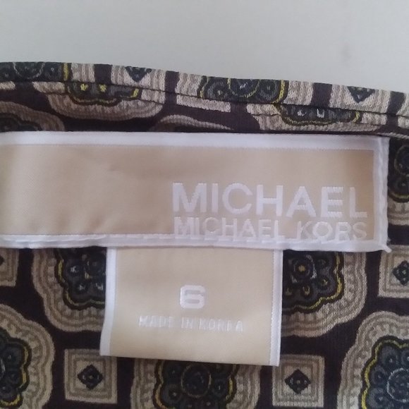 Michael Kors Halter Dress Size 6, Bronze/Green pattern. - Picture 3 of 3